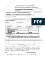 The Indian Institute of Architects: Application Form For The Students Membership of Iia Scheme of Examination-2014