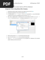 Assignment 1 (Part I) : Setup Mininet VM in Virtualbox