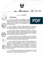 Aprueban Normas para Organización, Ejecución y Evaluación Del Proceso de Admisión A Los Institutos y Escuelas de Educación Superior en Las Carreras de Formación Docente