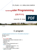 Computer Programming: Bits, Pilani - K. K. Birla Goa Campus