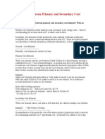 Difference Between Primary and Secondary Cost Element