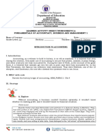 Department of Education: Learner Activity Sheet/Worksheets in Fundamentals of Accountacy, Business and Management 1