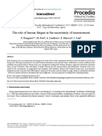 The Role of Human Fatigue in The Uncertainty of Measurement The Role of Human Fatigue in The Uncertainty of Measurement