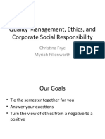 Quality Management, Ethics, and Corporate Social