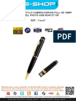 Mode D'emploi Stylo Camera Espion Full HD 1080p Appareil Photo USB Noir Et or