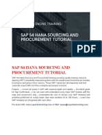 Sap S4 Hana Sourcing and Procurement Tutorial