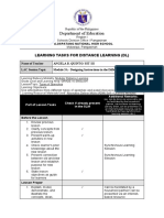 Department of Education: Learning Tasks For Distance Learning (DL)