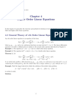 4.1 General Theory of NTH Order Linear Equations