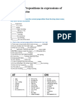 Time - Exercise: At, In, On - Prepositions in Expressions of