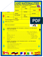 Complete The Sentences With The Missing Nationality and Other Missing Words When Necessary