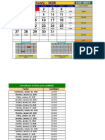 Calendario Mensual Suma Cantidades