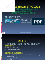 Engineering Metrology: Program: Mechanical Engineering Program Code: ME3I MSBTE Course Code: 22342