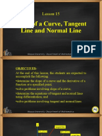 Lesson 15-Slope of A Curve, Tangent Line and Normal Line