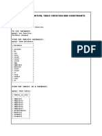 Data Definition, Table Creation and Constraints