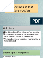 Guidelines in Test Construction Group 3 PDF