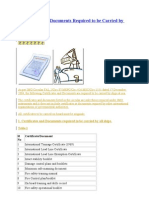 Certificates and Documents Required To Be Carried by Ships at Sea