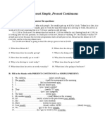 SUBJECT: Present Simple, Present Continuous: A) Read The Paragraph and Answer The Questions