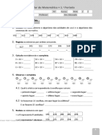 Avaliação Intercalar de Matemática - 1.º Período