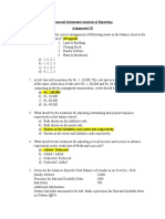 Financial Statements Analysis & Reporting Assignment III