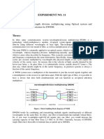 Experiment No. 11: AIM: To Study Wavelength Division Multiplexing Using Optical System and