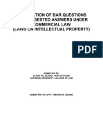 Compilation of Bar Questions and Suggested Answers Under Commercial Law (Laws On Intellectual Property)