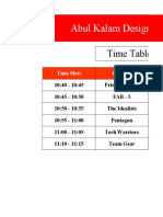 Abul Kalam Design Challenge 2019: Time Table For Heats