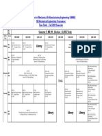 NUST School of Mechanical & Manufacturing Engineering (SMME) BE Mechanical Engineering Programme Time Table - Fall 2019 Semester