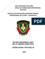 Silabo Legislación Policial Iii