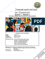 Oral Communication in Context: Quarter 1 - Module 1