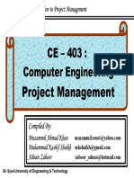 CE - 403: Computer Engineering: Project Management