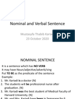 Nominal and Verbal Sentences