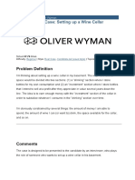 Oliver Wyman Case: Setting Up A Wine Cellar: Problem Definition