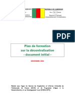 Plan de Formation Sur La Décentralisation - Document Initial