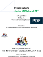 Presentation:: "The Route To MIEM and PE"