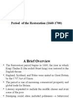 Period of The Restoration (1660-1700)