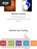 Market Testing: Dr. M. Gunawan Alif