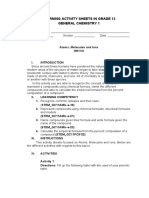 Learning Activity Sheets in Grade 12 General Chemistry 1: (WEEK2)