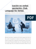 Comunicación No Verbal en La Negociación JAVIER TORREGOZA