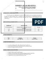 Mohammed Anas Shafeeq: Goals and Career Objectives