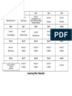 Learning Plan Calendar: Day 1 Day 2 Day 3 Day 4 Day 5