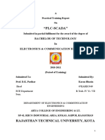 "Plc-Scada": Bachelor of Technology in Electronics & Communication Engineering