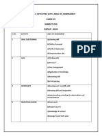 Fa-2/Fa-4 Activities With Area of Assessment Class-1V Subject-Evs Group - Beas