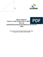 Reglamento3 - para La Organizacion y Regulacion de Las ARS