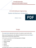 CS 5150 So (Ware Engineering: System Architecture: Introduc On