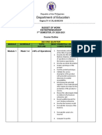 2 ENTREPRENEURSHIP - Budget of Work 2nd Quarter 2020