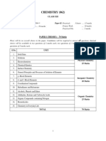 CHEMISTRY (862) : Paper I: Theory - Paper II: Practical: 3 Hours ... 15 Marks