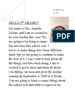 Intro Letter 3rd Grade