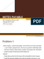 Notes Payable: By: Jumalon, Reicci and Gepiga, Kyle Opel ACC 211-2902