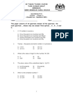 Mathematics Year 4 Paper 1 September 2009