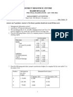 District Resource Centre Mahbubnagar:, Pre-Final Examinations - Jan / Feb - 2011 Management Accounting